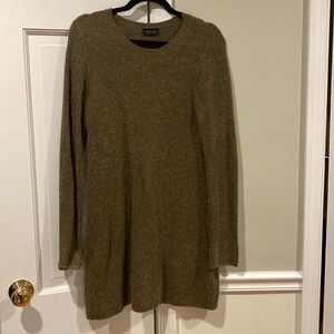 TOPSHOP olive green sweater dress
